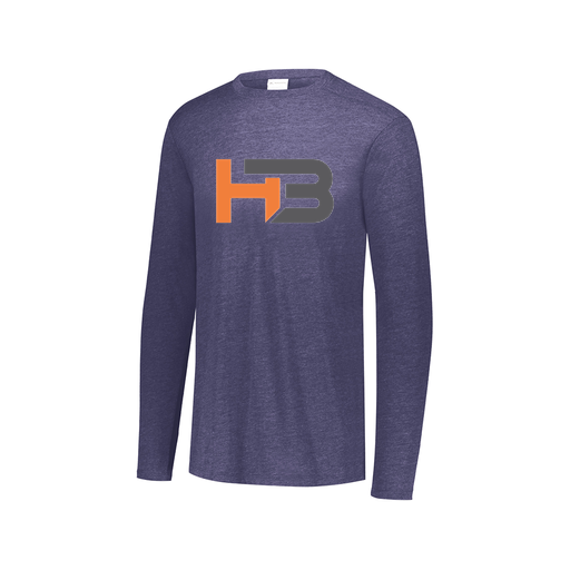 [FTLCUBNV-AXS-LOGO1] Decker Men's Tri-Blend T-Shirt - Long Sleeve (Adult XS, Navy, Logo 1)