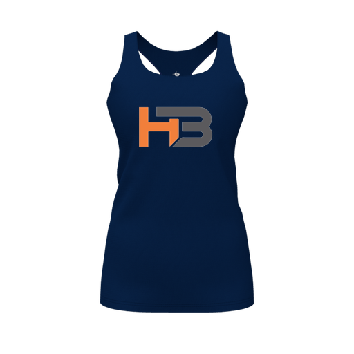 [CUS-DFW-RCBK-PER-NVY-FYS-LOGO1] Racerback Tank Top (Female Youth S, Navy, Logo 1)