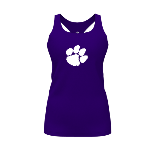 [CUS-DFW-RCBK-PER-PUR-FYS-LOGO2] Racerback Tank Top (Female Youth S, Purple, Logo 2)