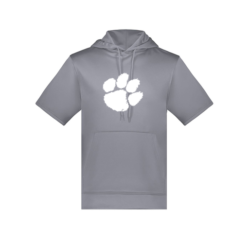 [6871.059.S-LOGO2] Men's Dri Fit Short Sleeve Hoodie (Adult S, Gray, Logo 2)