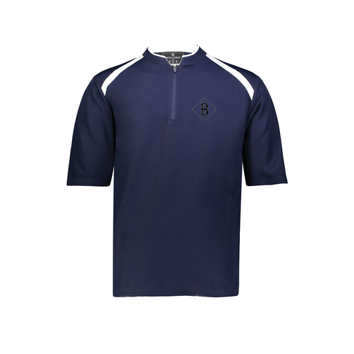 [229581-AS-NVY-LOGO3] Men's Dugout Short Sleeve Pullover (Adult S, Navy, Logo 3)