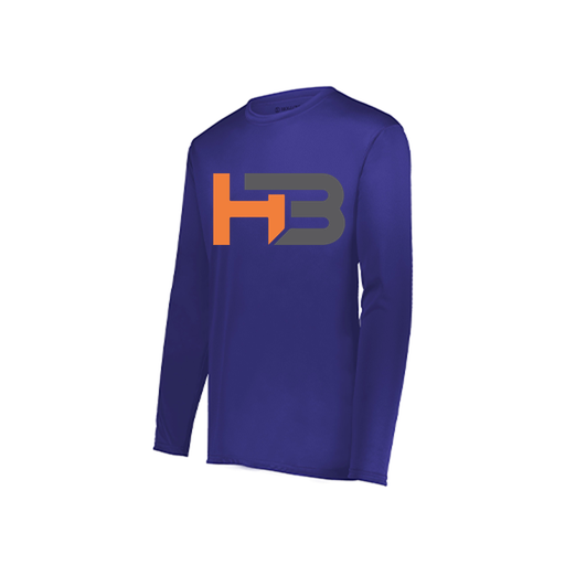 [222822.747.XS-LOGO1] Men's LS Smooth Sport Shirt (Adult XS, Purple, Logo 1)