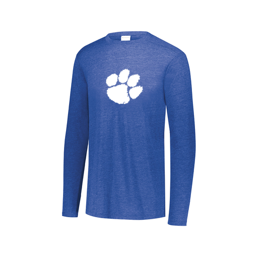 [3075.U55.XS-LOGO2] Decker Men's Tri-Blend T-Shirt - Long Sleeve (Adult XS, Royal, Logo 2)