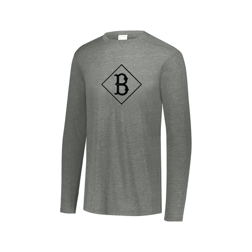 [FTLCUBGY-AXS-LOGO3] Decker Men's Tri-Blend T-Shirt - Long Sleeve (Adult XS, Gray, Logo 3)