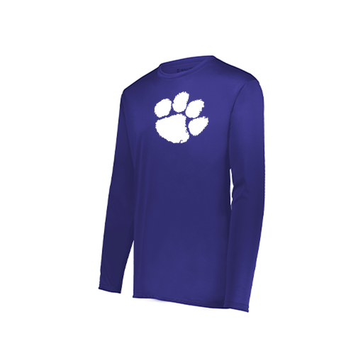 [222823.747.S-LOGO2] Youth LS Smooth Sport Shirt (Youth S, Purple, Logo 2)