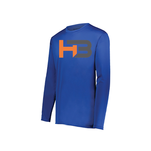 [222823.060.S-LOGO1] Youth LS Smooth Sport Shirt (Youth S, Royal, Logo 1)