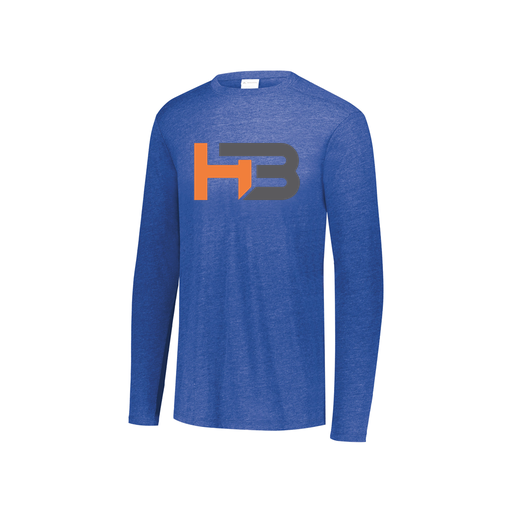 [FTLCUBRY-YS-LOGO1] Decker Youth Tri-Blend T-Shirt - Long Sleeve (Youth S, Royal, Logo 1)
