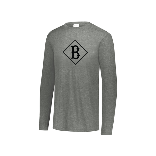 [FTLCUBGY-YS-LOGO3] Decker Youth Tri-Blend T-Shirt - Long Sleeve (Youth S, Gray, Logo 3)