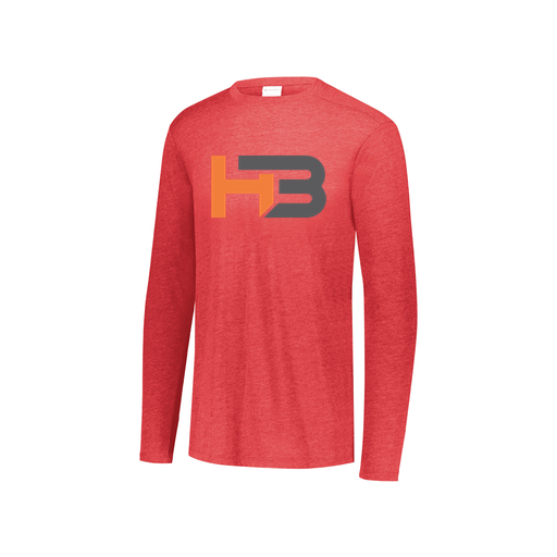 [FTLCUBRD-YS-LOGO1] Decker Youth Tri-Blend T-Shirt - Long Sleeve (Youth S, Red, Logo 1)