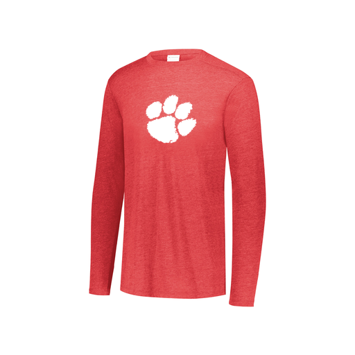 [FTLCUBRD-YS-LOGO2] Decker Youth Tri-Blend T-Shirt - Long Sleeve (Youth S, Red, Logo 2)