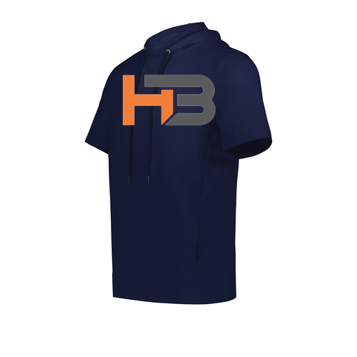 [222605.065.S-LOGO1] YOUTH VENTURA SOFT KNIT SHORT SLEEVE HOODIE (Youth S, Navy, Logo 1)