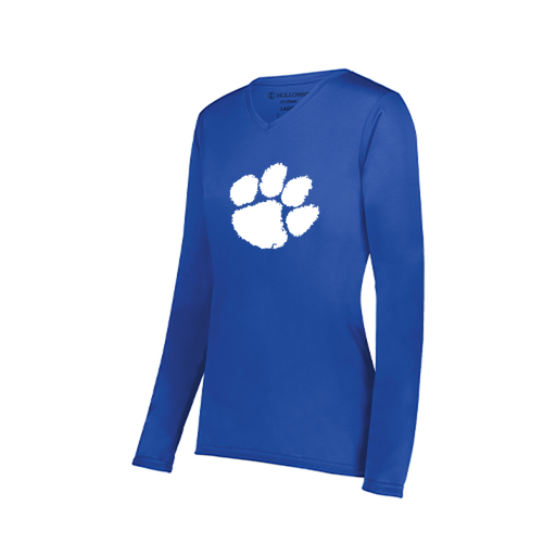 [222824.060.S-LOGO2] Ladies LS Smooth Sport Shirt (Female Adult S, Royal, Logo 2)