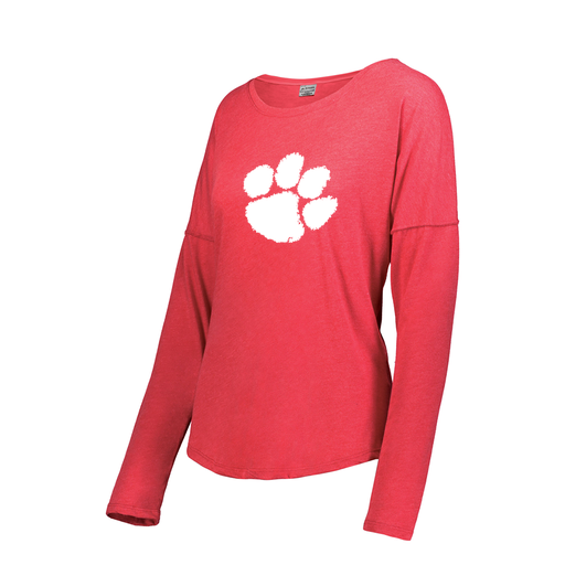 [FTLCUBRD-FAXS-LOGO2] Decker Women's Tri-Blend T-Shirt - Long Sleeve (Female Adult XS, Red, Logo 2)